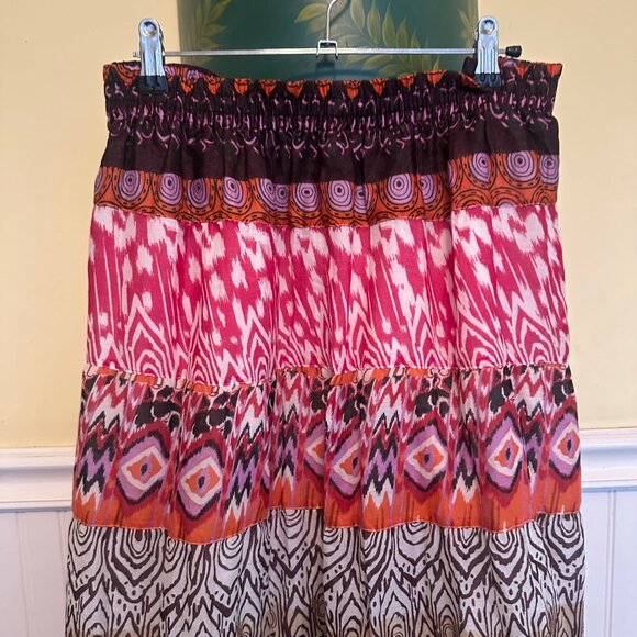 Lane Bryant 18/20 Maxi Skirt With Elastic Waistband & Boho Pattern - Picture 2 of 6